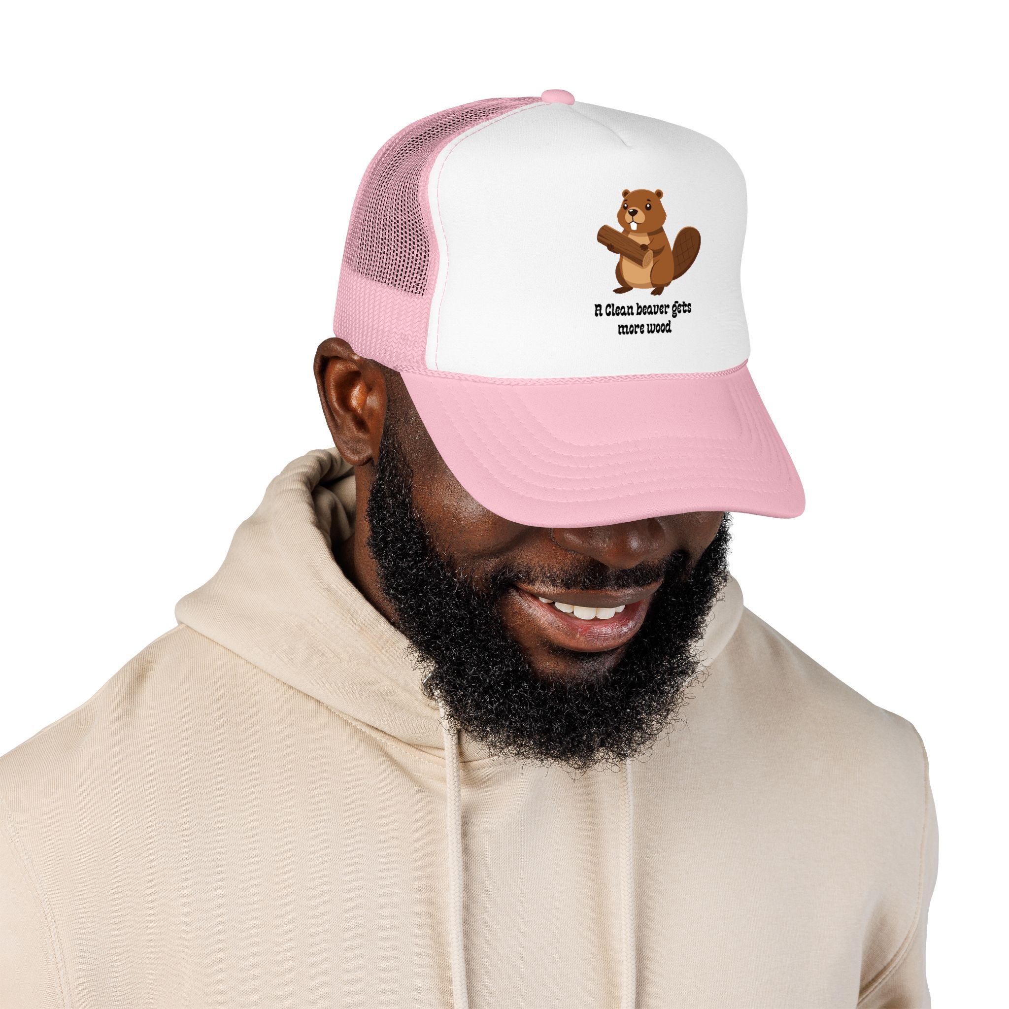 Beaver Graphic Trucker Hat — Cute Woodland Animal Foam Cap