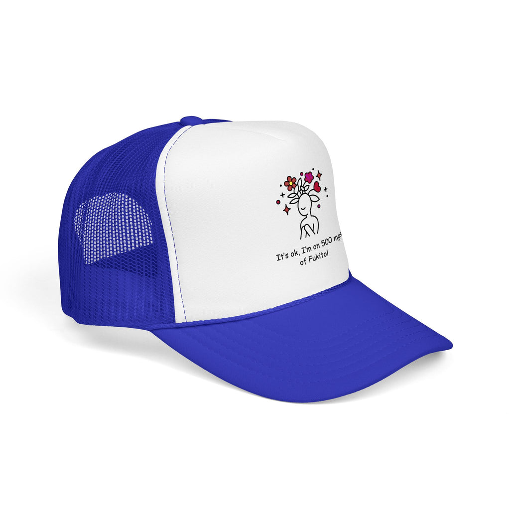 Trucker Hat — Floral Skull Foam Trucker Hat
