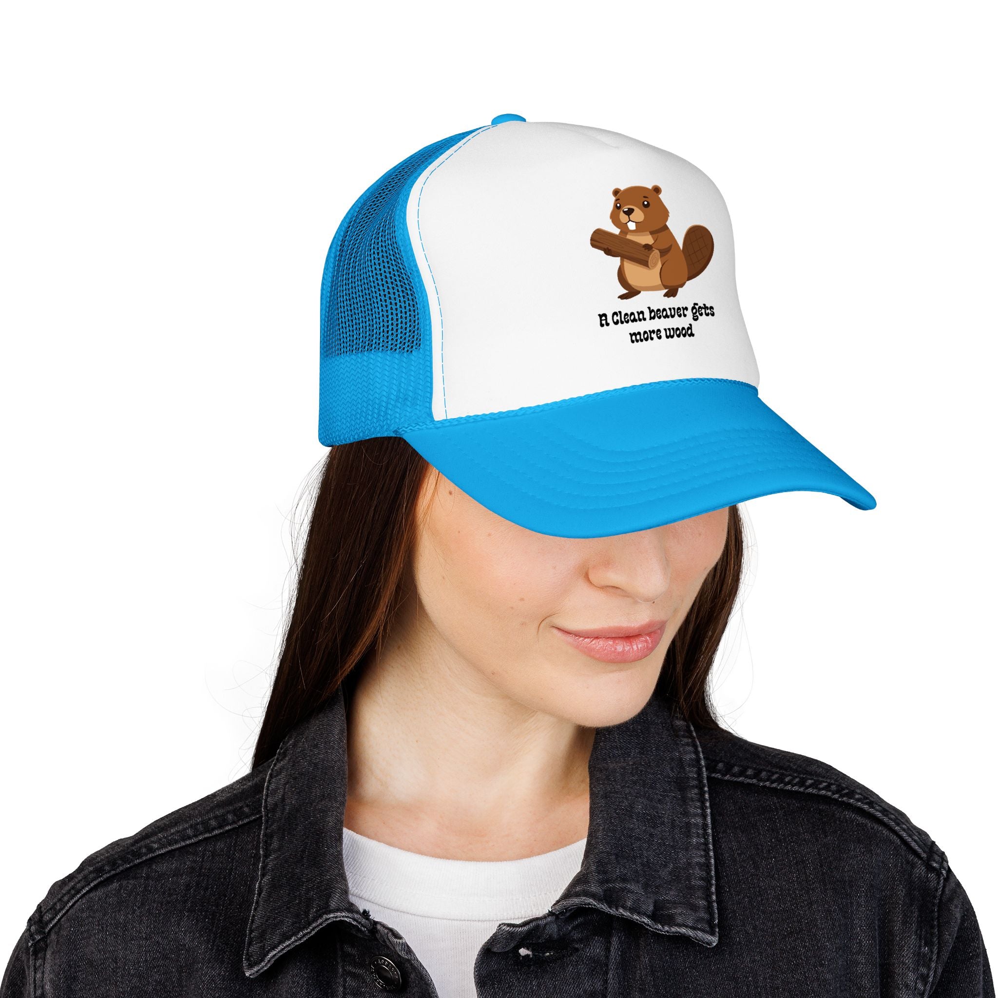 Beaver Graphic Trucker Hat — Cute Woodland Animal Foam Cap