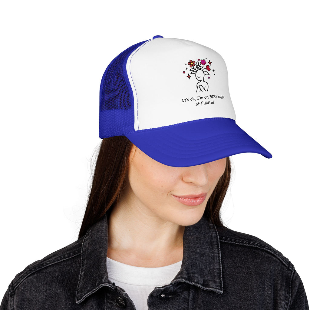 Trucker Hat — Floral Skull Foam Trucker Hat