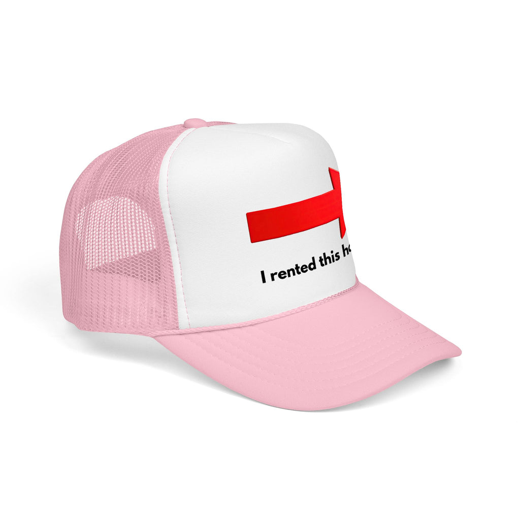 Arrow Trucker Hat — Bold Red Right-Pointing Foam Cap