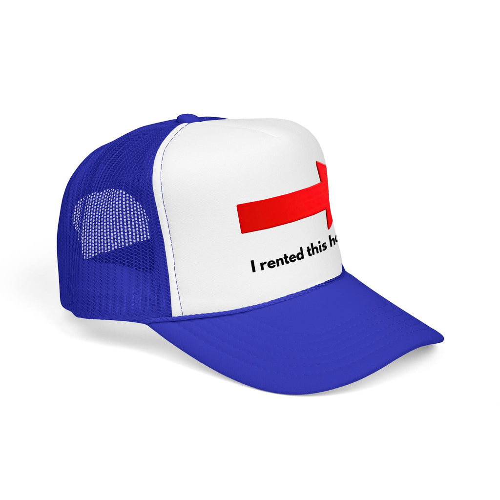 Arrow Trucker Hat — Bold Red Right-Pointing Foam Cap