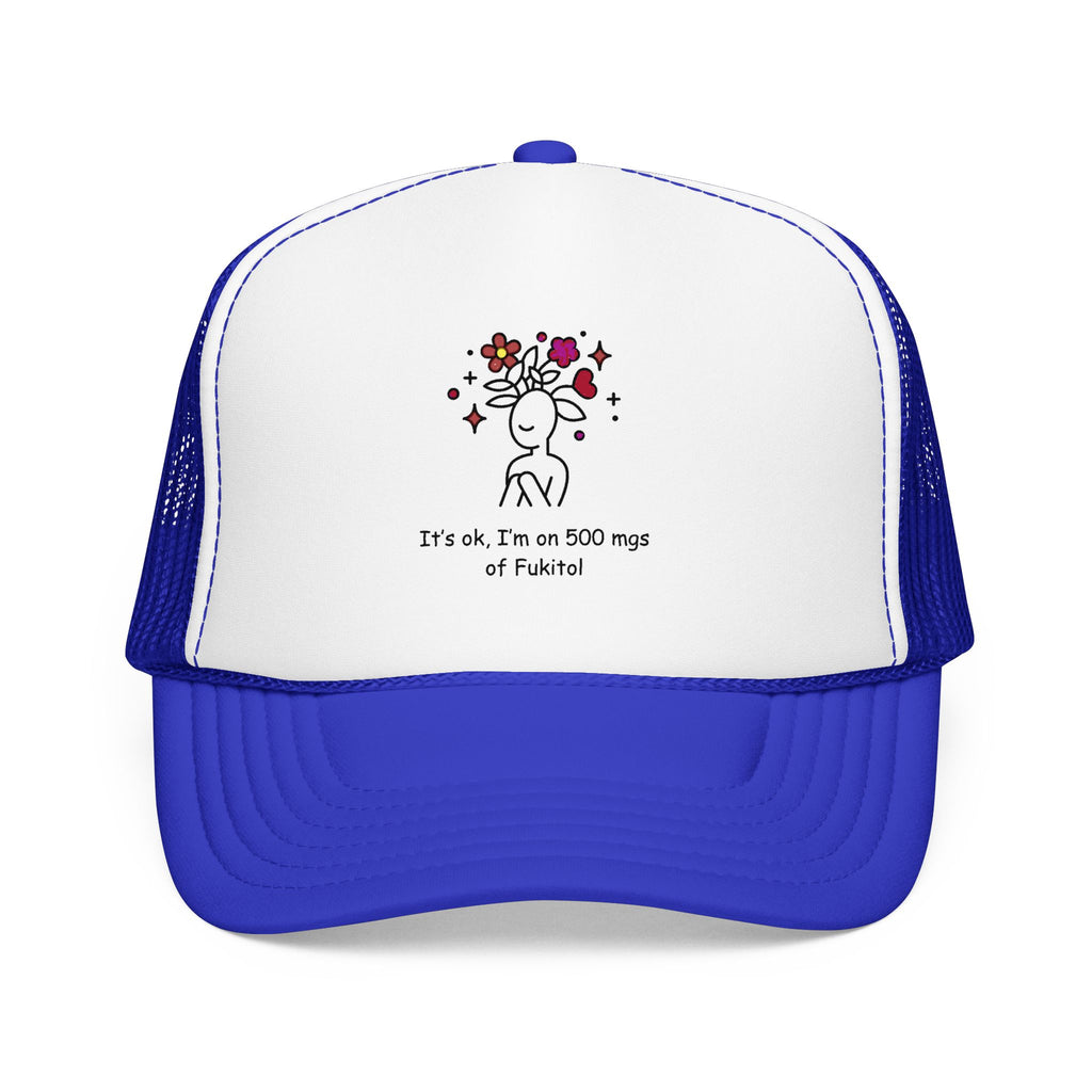 Trucker Hat — Floral Skull Foam Trucker Hat