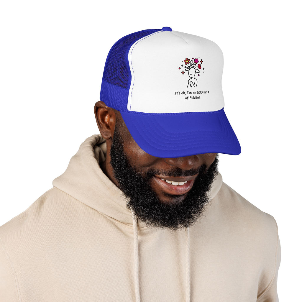 Trucker Hat — Floral Skull Foam Trucker Hat
