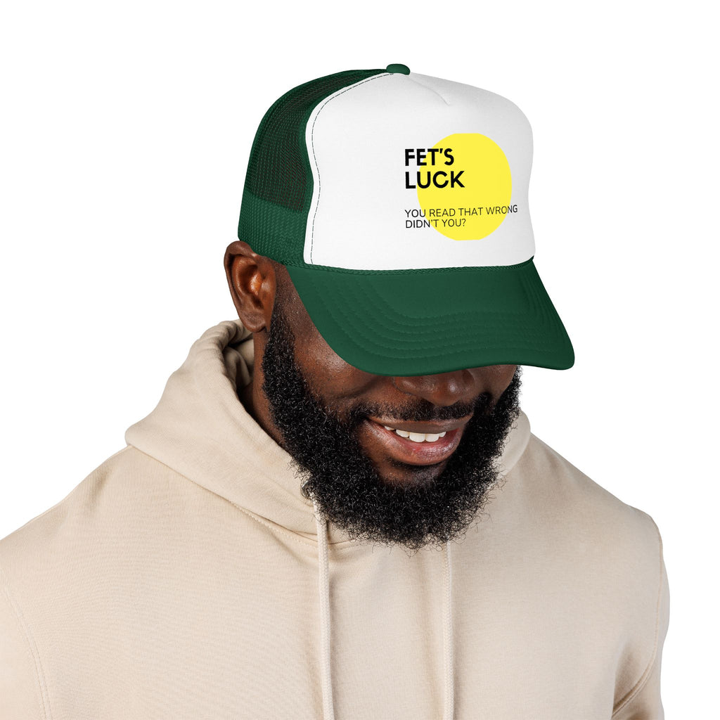 Trucker Hat — 'Let's Luck' Yellow Dot Funny Optical Illusion Cap