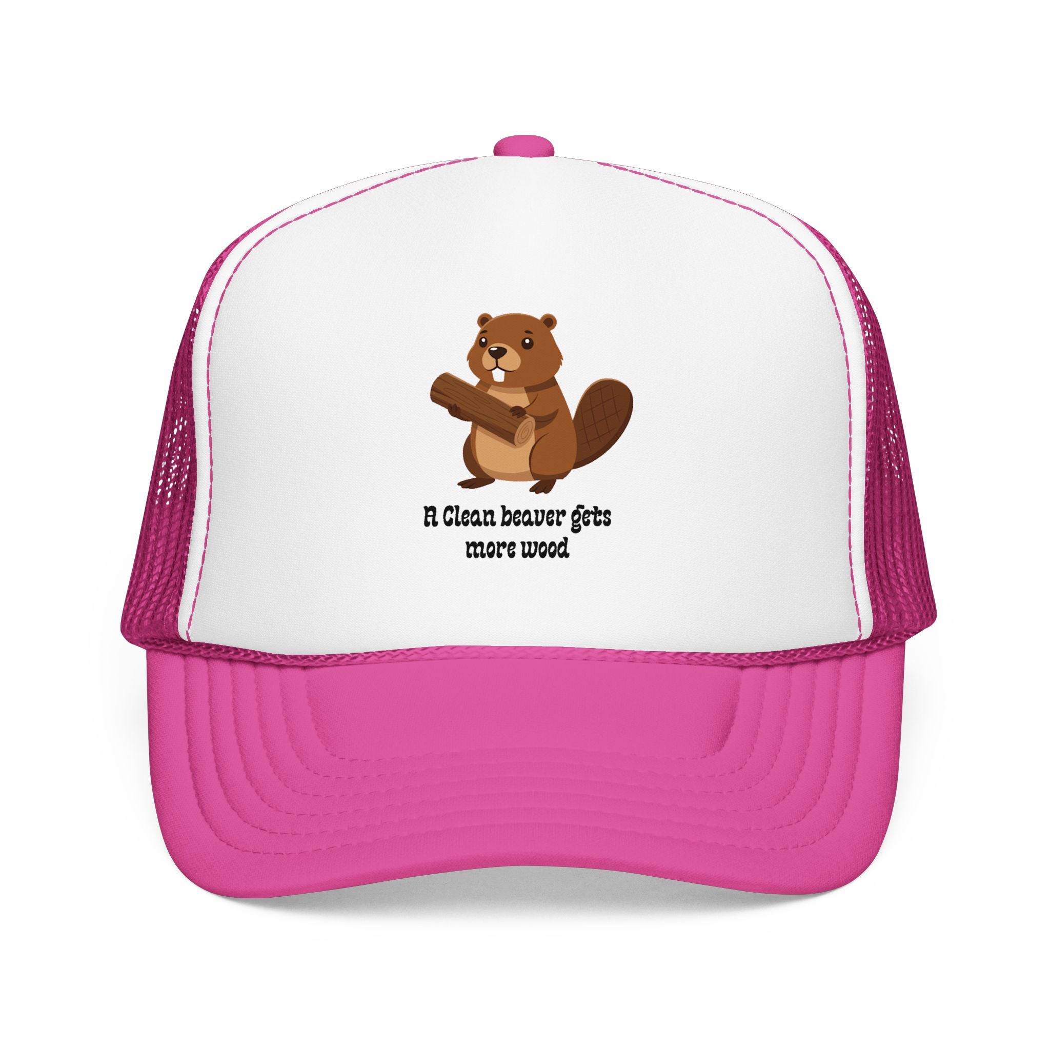 Beaver Graphic Trucker Hat — Cute Woodland Animal Foam Cap