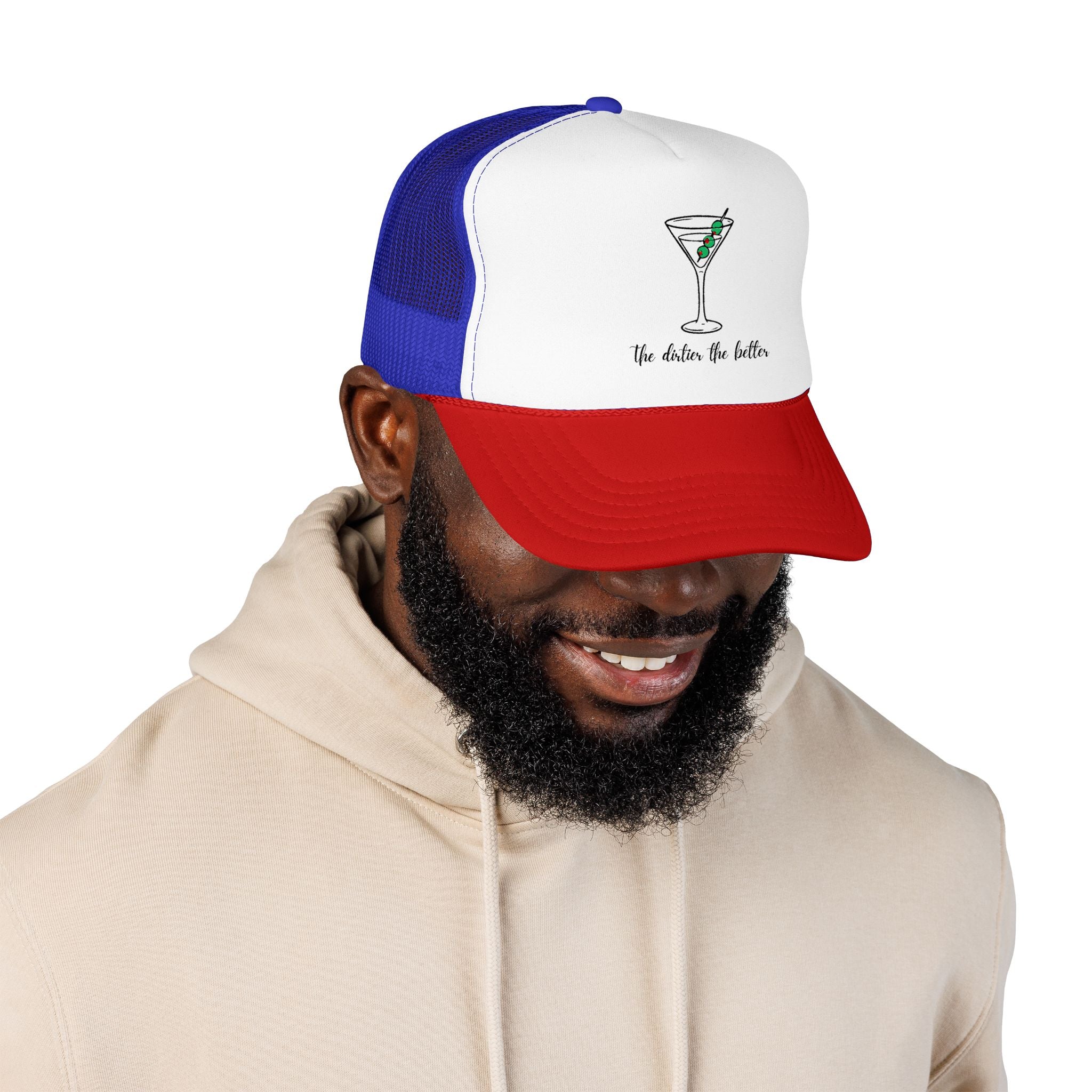 Martini Foam Trucker Hat — 'The Drink Up Butter' Vintage Cocktail Mesh Cap