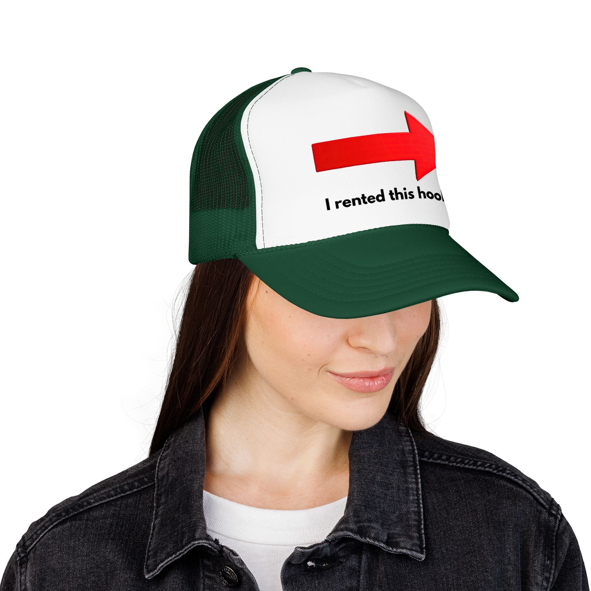 Arrow Trucker Hat — Bold Red Right-Pointing Foam Cap