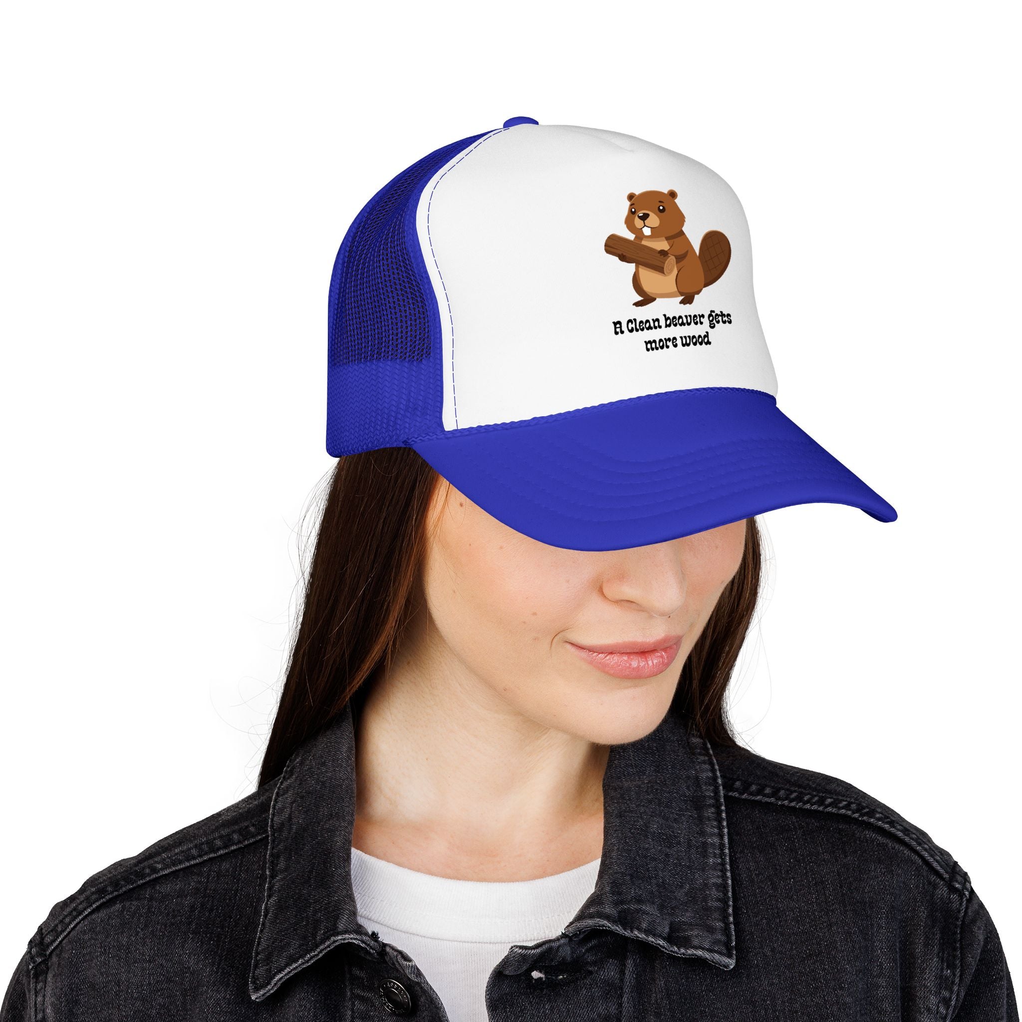 Beaver Graphic Trucker Hat — Cute Woodland Animal Foam Cap