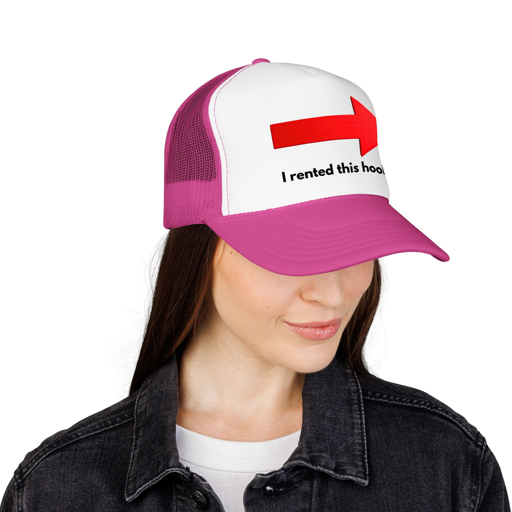 Arrow Trucker Hat — Bold Red Right-Pointing Foam Cap