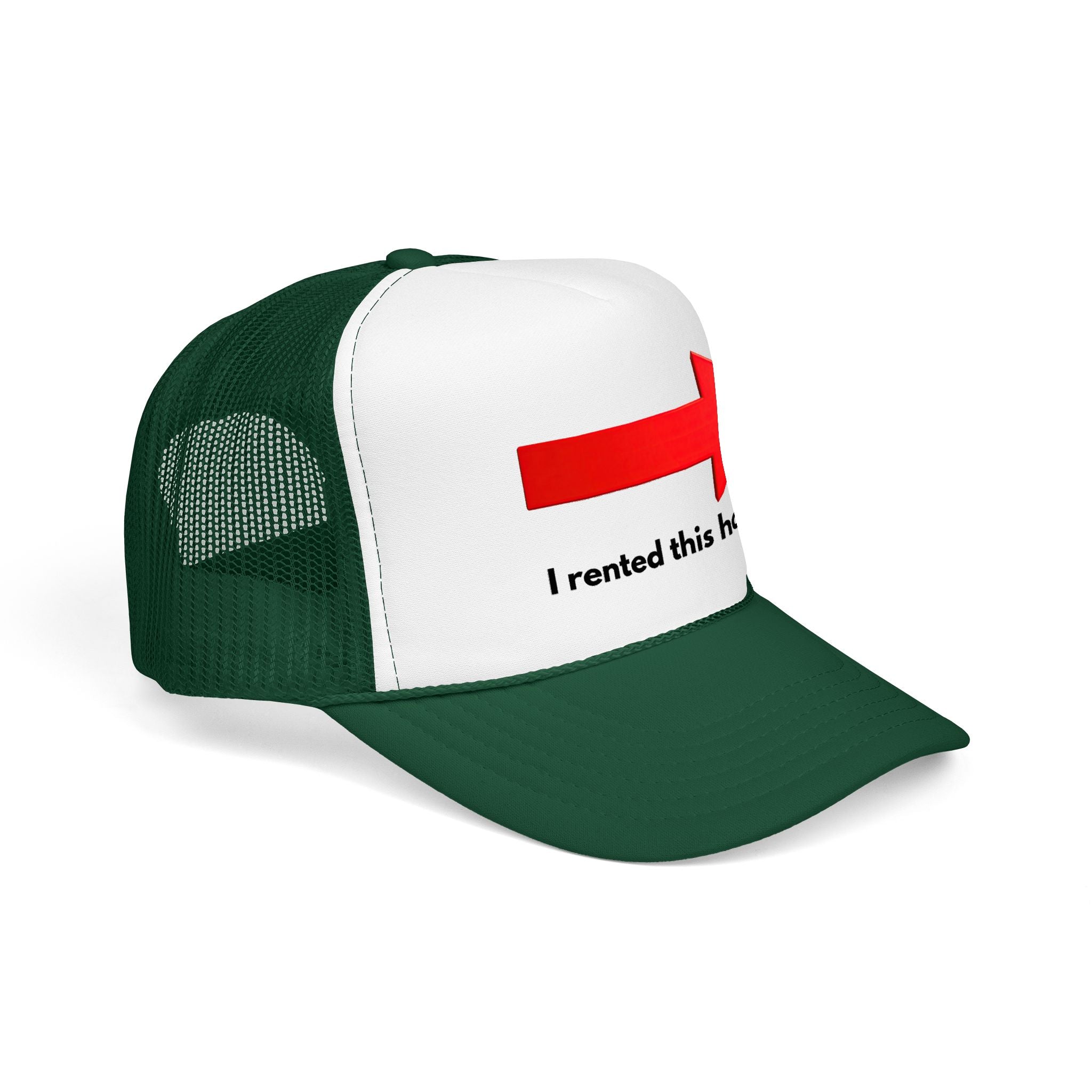 Arrow Trucker Hat — Bold Red Right-Pointing Foam Cap