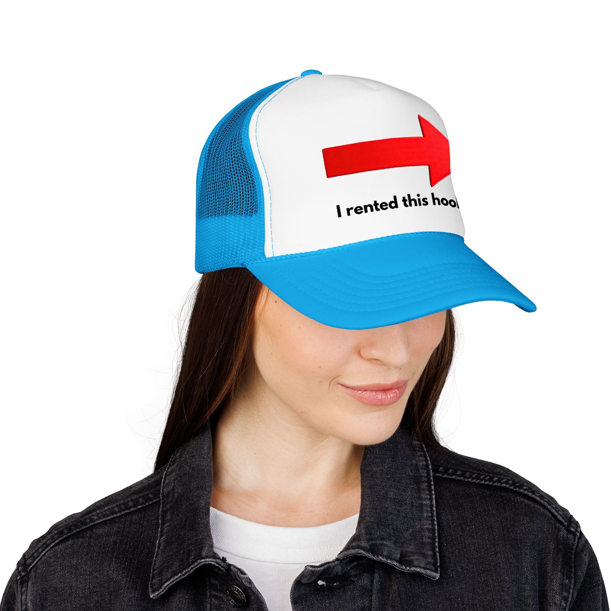 Arrow Trucker Hat — Bold Red Right-Pointing Foam Cap