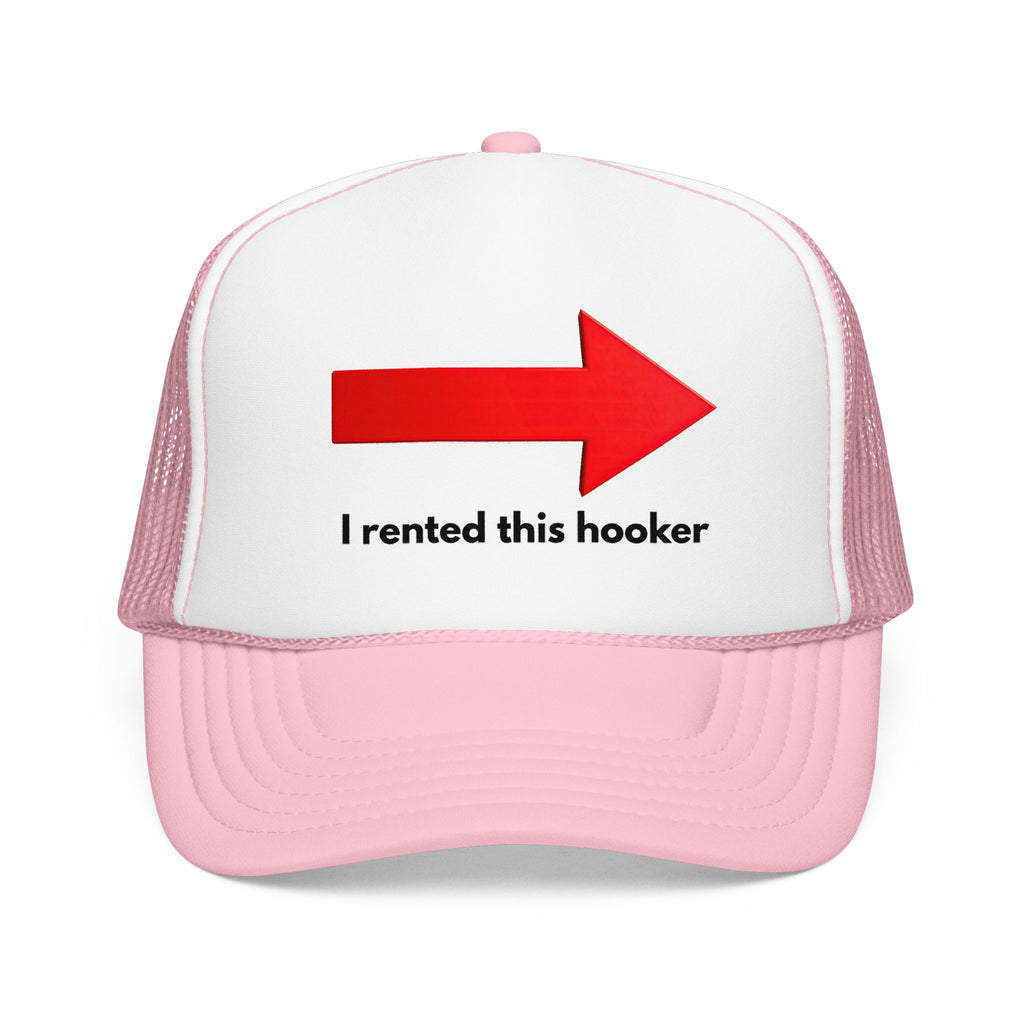 Arrow Trucker Hat — Bold Red Right-Pointing Foam Cap