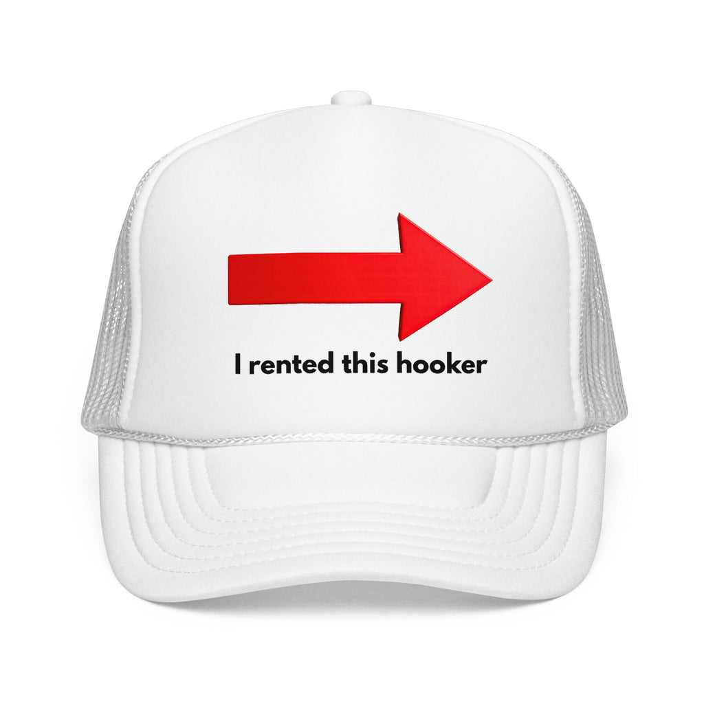 Arrow Trucker Hat — Bold Red Right-Pointing Foam Cap
