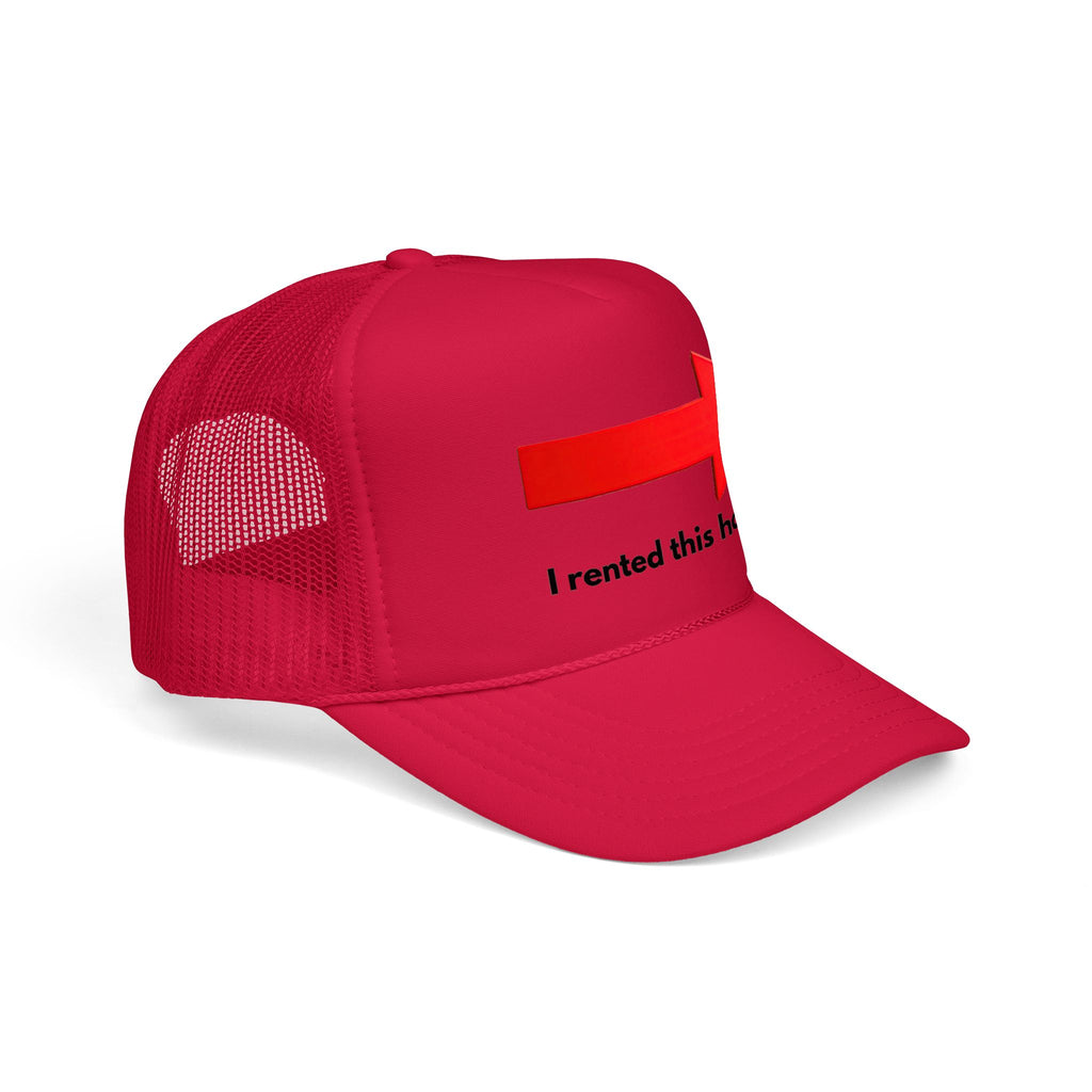 Arrow Trucker Hat — Bold Red Right-Pointing Foam Cap