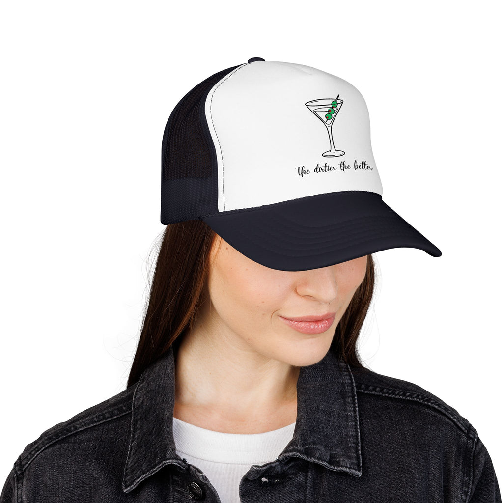 Martini Foam Trucker Hat — 'The Drink Up Butter' Vintage Cocktail Mesh Cap