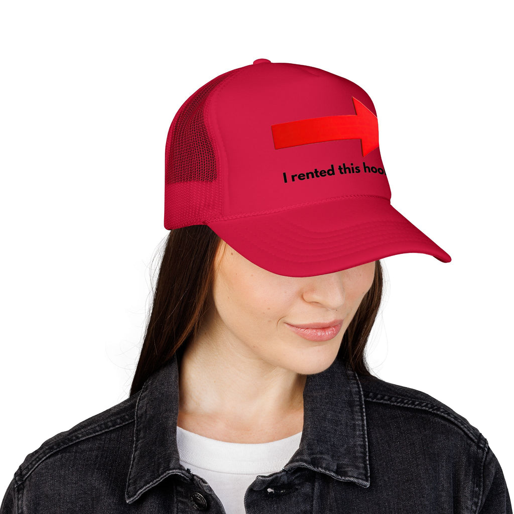 Arrow Trucker Hat — Bold Red Right-Pointing Foam Cap