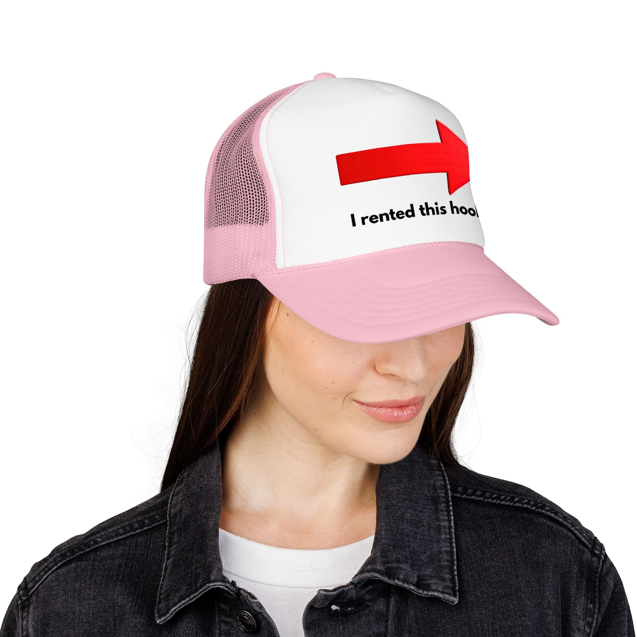 Arrow Trucker Hat — Bold Red Right-Pointing Foam Cap