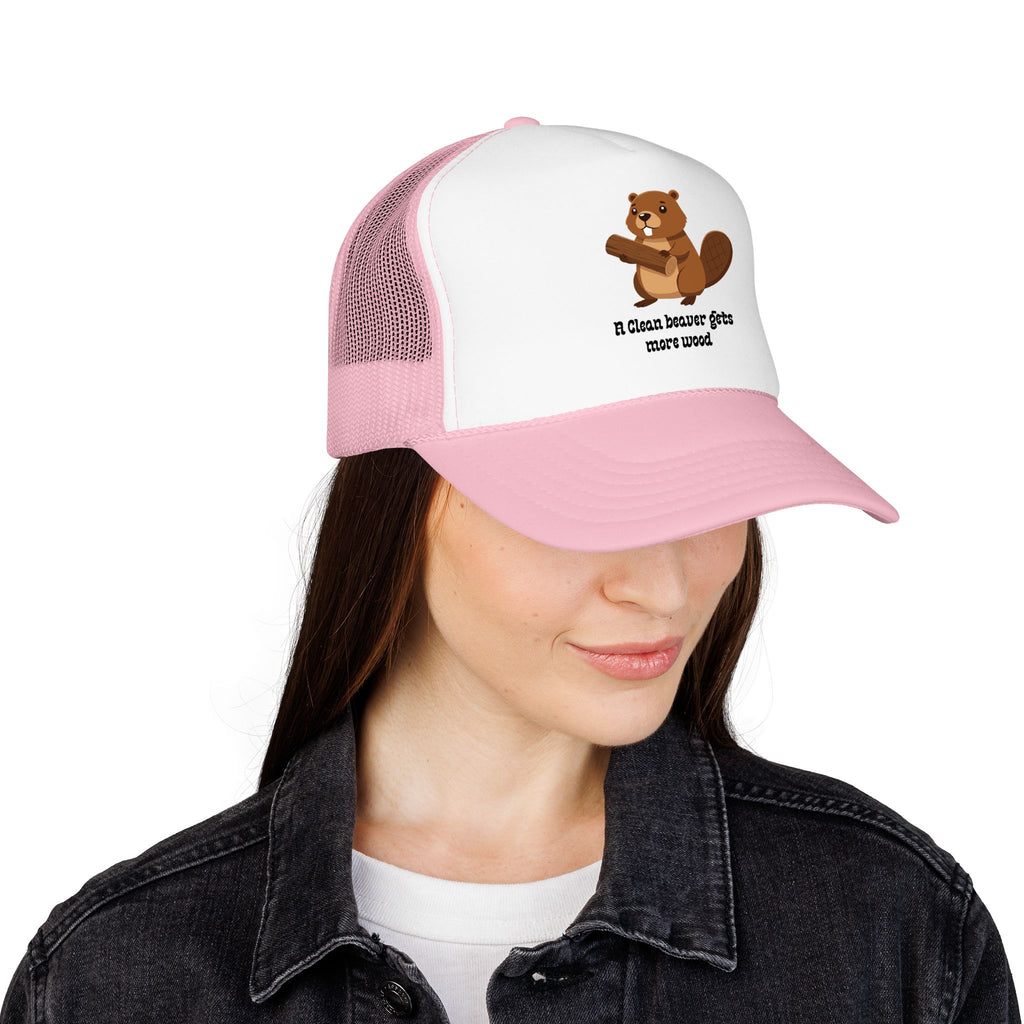 Beaver Graphic Trucker Hat — Cute Woodland Animal Foam Cap