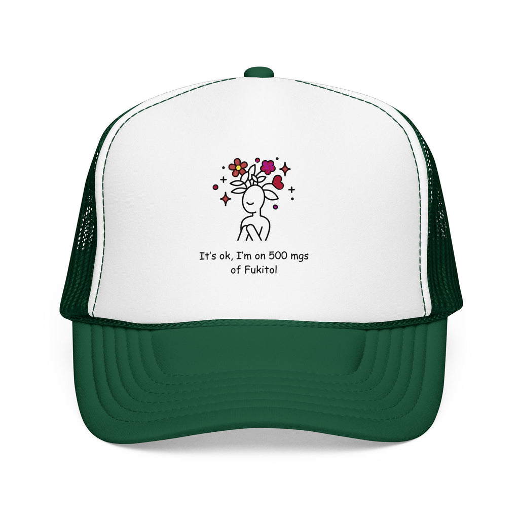 Trucker Hat — Floral Skull Foam Trucker Hat