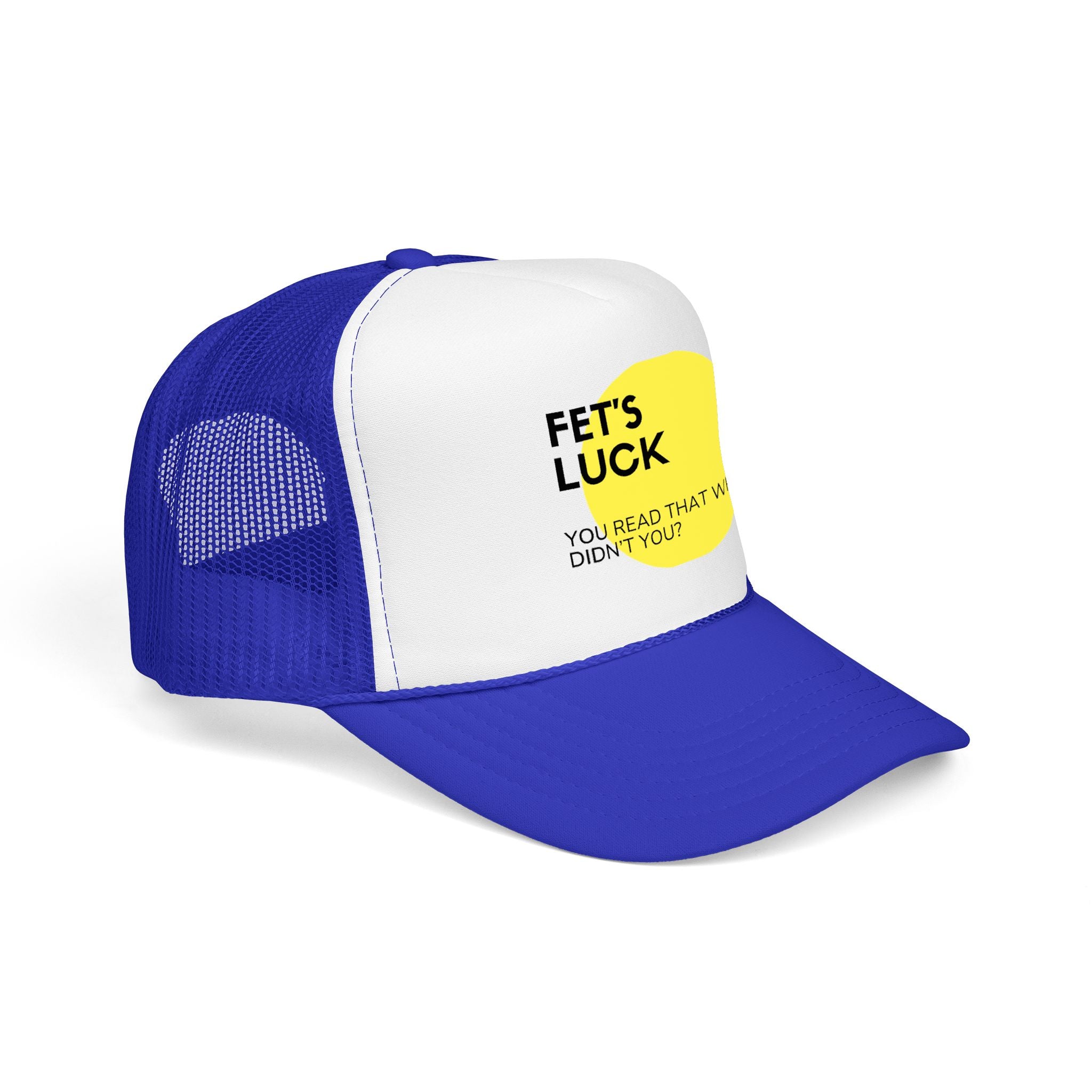 Trucker Hat — 'Let's Luck' Yellow Dot Funny Optical Illusion Cap