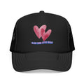 Trucker Hat - 'Bless Your Little Heart' Pink Watercolor Hearts