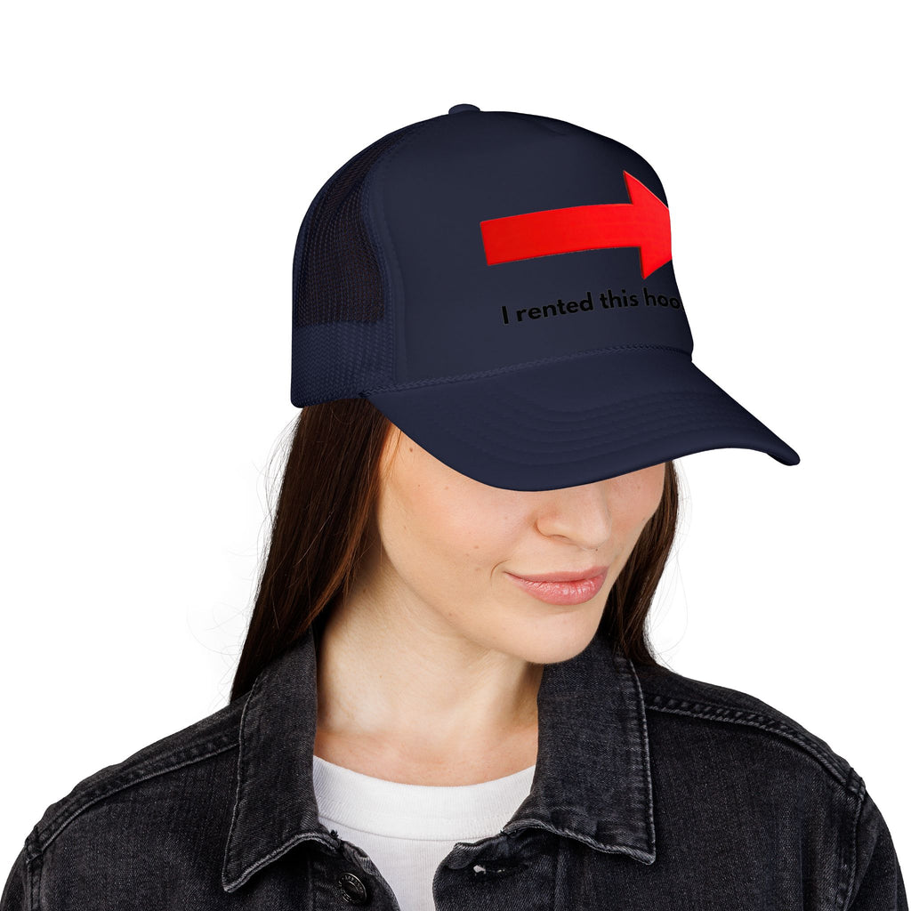 Arrow Trucker Hat — Bold Red Right-Pointing Foam Cap
