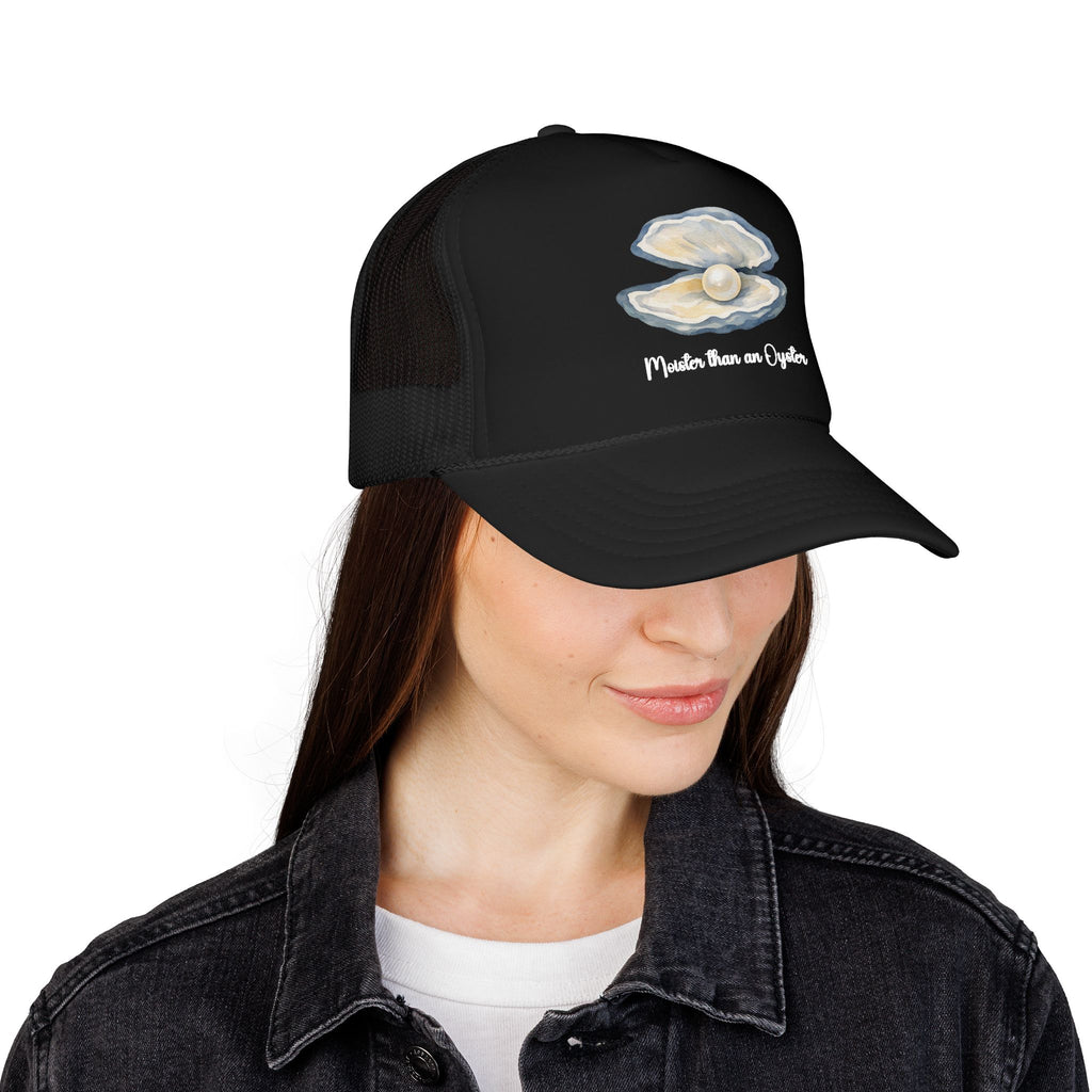 Oyster Pearl Trucker Hat — "Made from an Oyster" Beachy Foam Cap