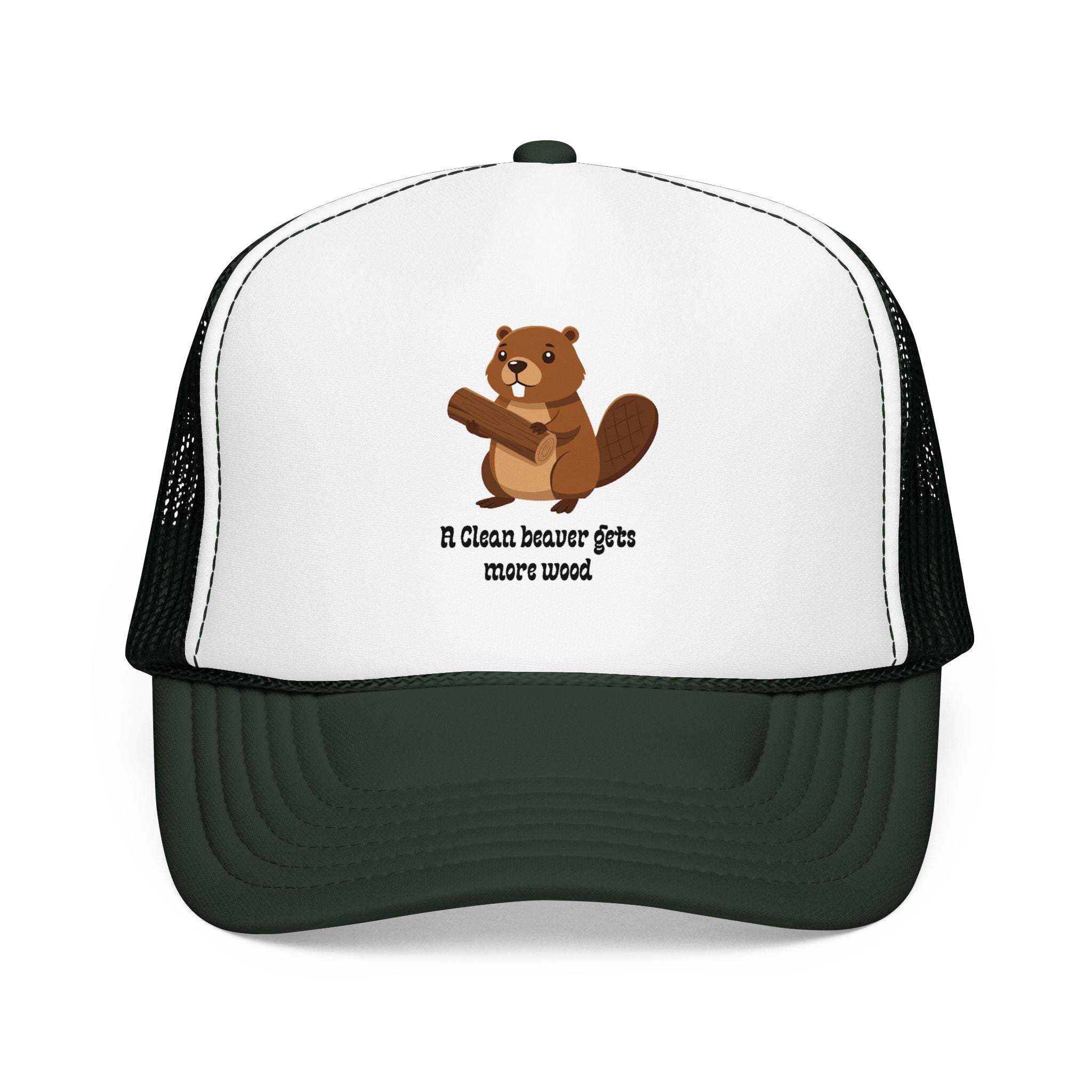 Beaver Graphic Trucker Hat — Cute Woodland Animal Foam Cap