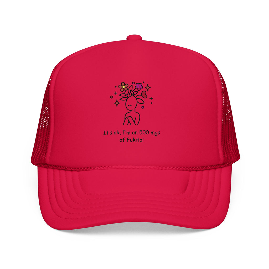 Trucker Hat — Floral Skull Foam Trucker Hat
