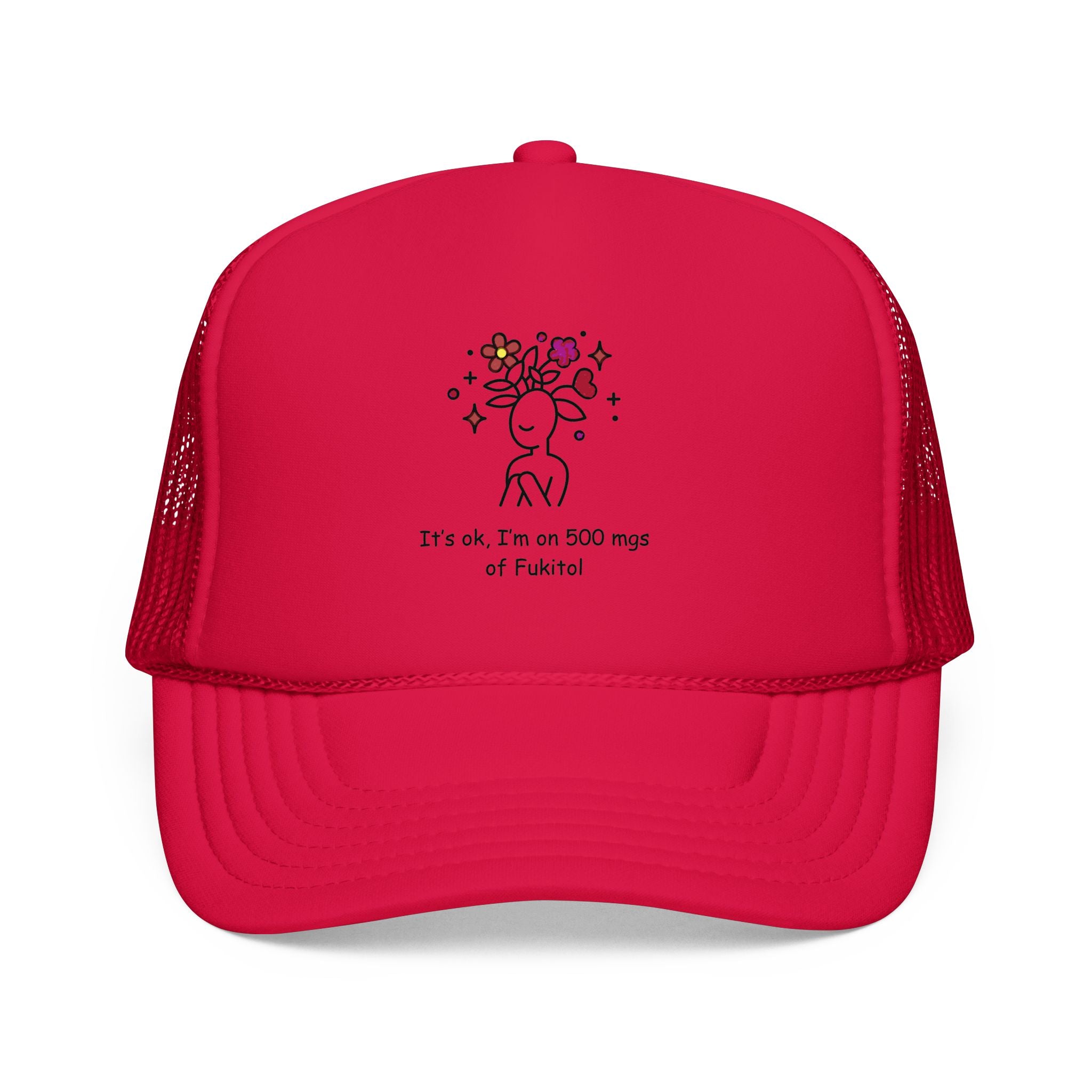 Trucker Hat — Floral Skull Foam Trucker Hat