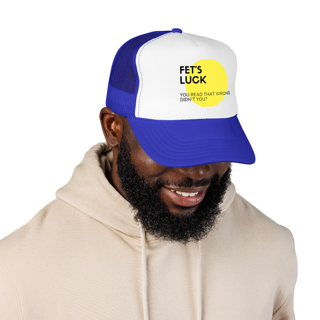Trucker Hat — 'Let's Luck' Yellow Dot Funny Optical Illusion Cap