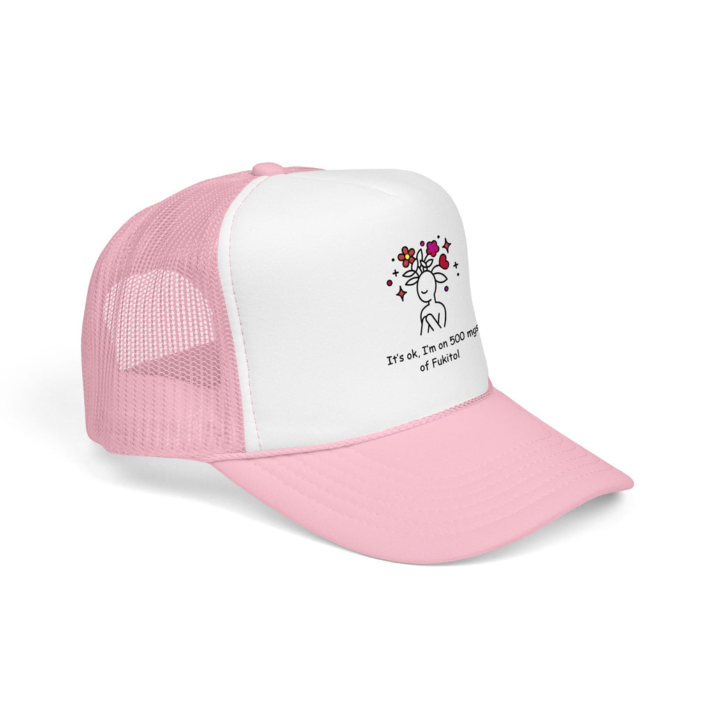 Trucker Hat — Floral Skull Foam Trucker Hat