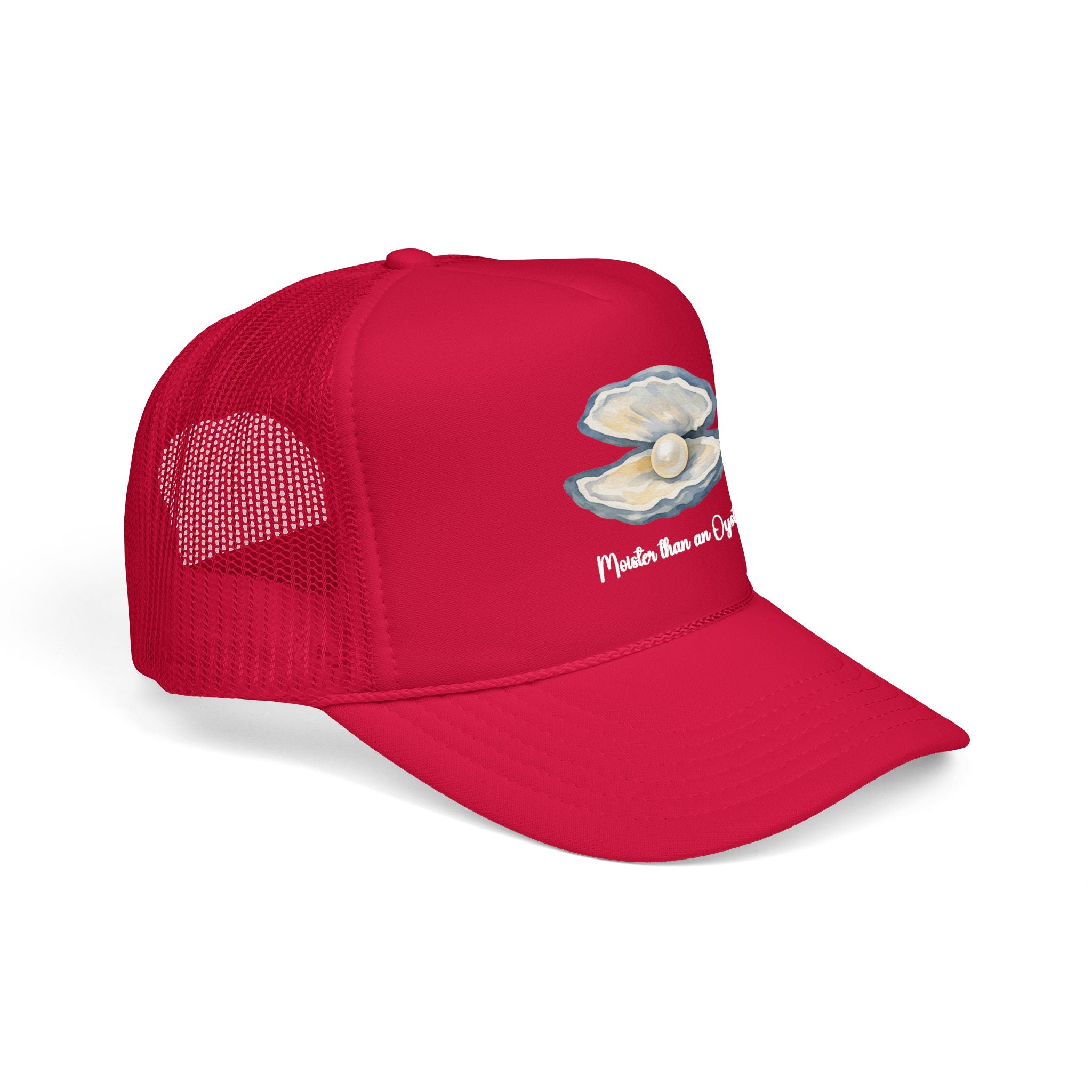 Oyster Pearl Trucker Hat — "Made from an Oyster" Beachy Foam Cap